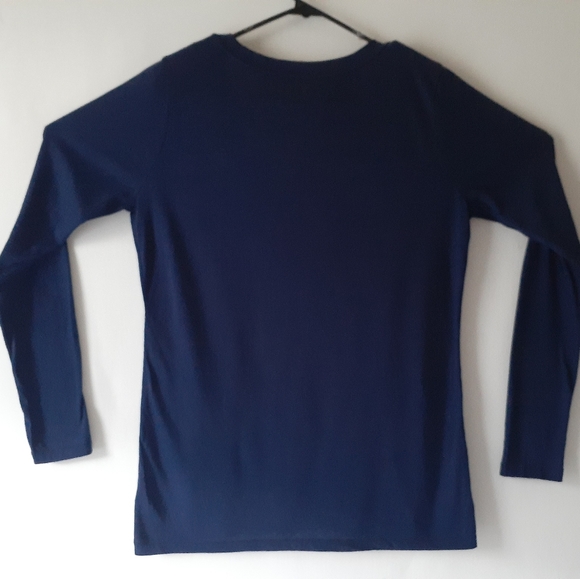 Arizona Jeans Co. women's navy long-sleeve owl print top size XL - Picture 5 of 10